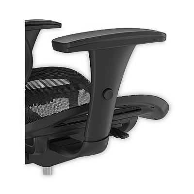 Union & Scale FlexFit 1500TM Mesh Task Chair, Suppports Up to 300 lbs,16.7" to 20.26" Seat Height, Black Seat, Black Back, Black Base (UOS28570CC)