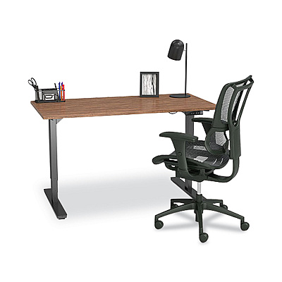 Union & Scale FlexFit 1500TM Mesh Task Chair, Suppports Up to 300 lbs,16.7" to 20.26" Seat Height, Black Seat, Black Back, Black Base (UOS28570CC)