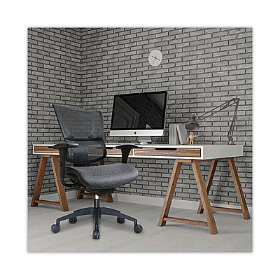 Union & Scale FlexFit 1500TM Mesh Task Chair, Suppports Up to 300 lbs,16.7" to 20.26" Seat Height, Black Seat, Black Back, Black Base (UOS28570CC)