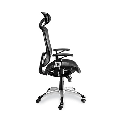 Union & Scale FlexFit Hyken Mesh Task Chair, Supports Up to 300 lbs, 17.24" to 20.98" Seat Height, Black Seat, Black Back.Silver Base (UOS59460VCC)