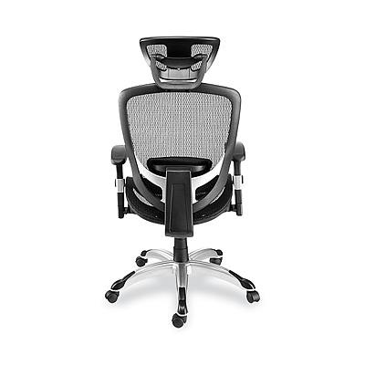 Union & Scale FlexFit Hyken Mesh Task Chair, Supports Up to 300 lbs, 17.24" to 20.98" Seat Height, Black Seat, Black Back.Silver Base (UOS59460VCC)