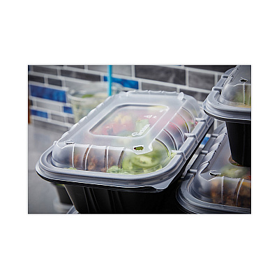 Pactiv Evergreen EarthChoice Entree2Go Takeout Container, 64 oz, 11.75 x 8.75 x 2.13, Black, Plastic, 200/Carton (PCTYCNB12X96400)