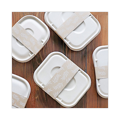 World Centric Fiber Lids for Fiber Containers, 7.8 x 10.1 x 0.5, Natural, Paper, 400/Carton (WORTRLSC10LF)