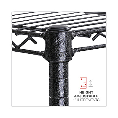 Alera All-Purpose Wire Shelving Starter Kit, Four-Shelf, 60w x 18d x 72h, Black Anthracite Plus (ALESW206018BA)