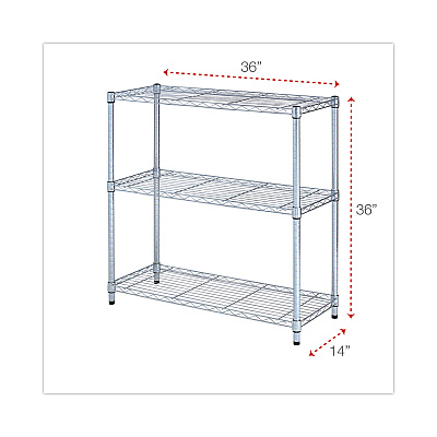 Alera Residential Wire Shelving, Three-Shelf, 36w x 14d x 36h, Silver (ALESW833614SR)