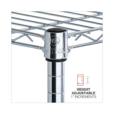 Alera Residential Wire Shelving, Four-Shelf, 36w x 14d x 54h, Silver (ALESW843614SR)