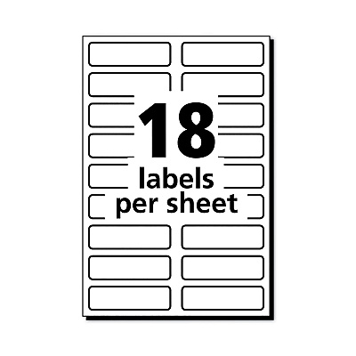 Avery No-Iron Fabric Labels, 0.5 x 1.75, White, 18/Sheet, 3 Sheets/Pack (AVE40720)