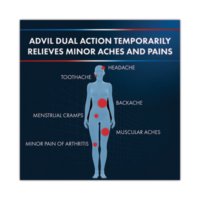 Advil Dual Action with Acetaminophen and Ibuprofen Caplets, 50 Packets of 2 Caplets (AVL014795)
