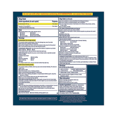 Advil Dual Action with Acetaminophen and Ibuprofen Caplets, 50 Packets of 2 Caplets (AVL014795)