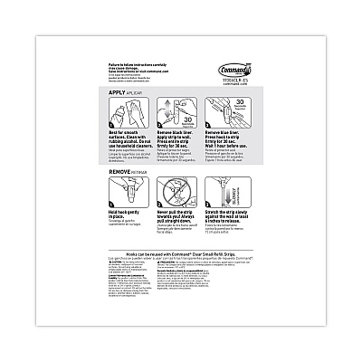 Command Mini Hooks, Small, Plastic, Clear, 0.5 lb Capacity,  30 Hooks and 32 Strips/Pack (MMM17006CLR30NA)