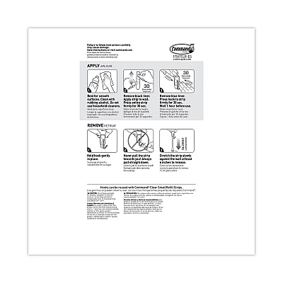 Command Small Wire Hooks, Small, Plastic/Metal, Clear, 0.5 lb Capacity, Clear, 15 Hooks and 20 Strips/Pack (MMM17067CLR15NA)