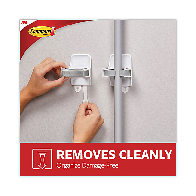 Command Broom Gripper, 3.12w x 1.85d x 3.34h, White/Gray, 3 Grippers/6 Strips (MMM170073NA)