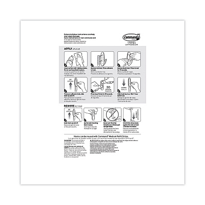 Command Designer Hooks, Medium, Plastic, White, 3 lb Capacity, 13 Hooks and 16 Strips/Pack (MMM1708113NA)