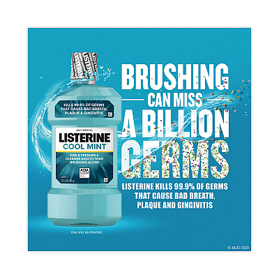 Johnson & Johnson Listerine Cool Mint Mouthwash, 1 L Bottle (PFI42735)