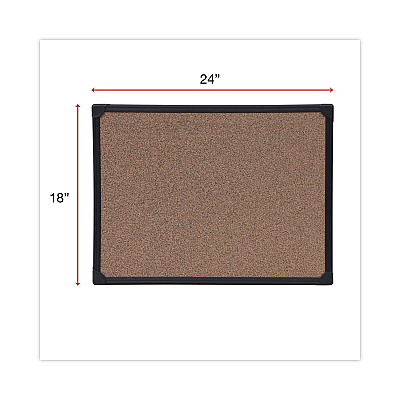 Universal Tech Cork Board, 24 x 18, Cork Surface, Black Aluminum Frame (UNV43021)