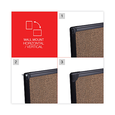 Universal Tech Cork Board, 24 x 18, Cork Surface, Black Aluminum Frame (UNV43021)