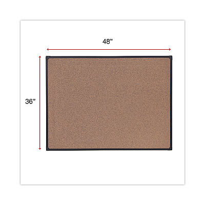 Universal Tech Cork Board, 48 x 36, Brown Surface, Black Aluminum Frame (UNV43023)