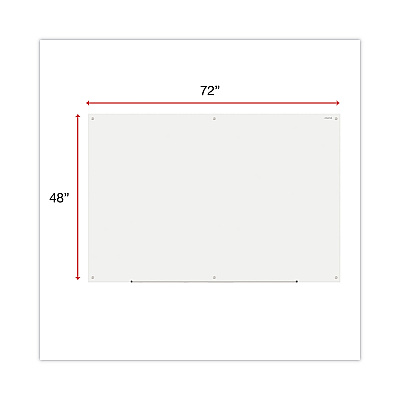 Universal Frameless Glass Marker Board, 72 x 48, White Surface (UNV43234)