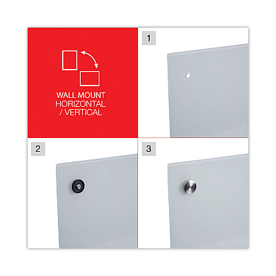 Universal Frameless Glass Marker Board, 72 x 48, White Surface (UNV43234)