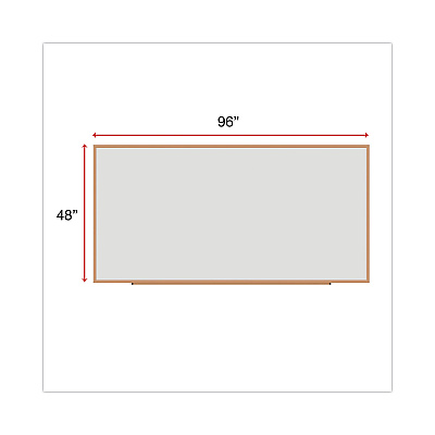 Universal Deluxe Melamine Dry Erase Board, 96 x 48, Melamine White Surface, Oak Fiberboard Frame (UNV43620)