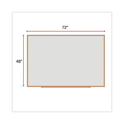 Universal Deluxe Melamine Dry Erase Board, 72 x 48, Melamine White Surface, Oak Fiberboard Frame (UNV43621)
