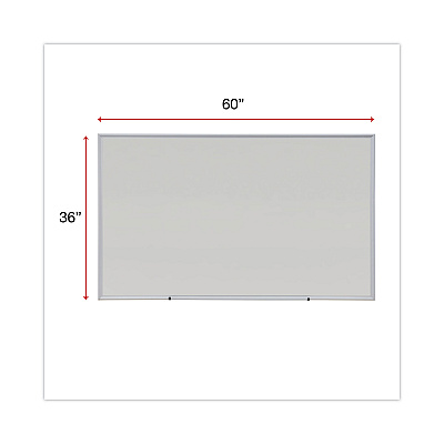 Universal Deluxe Melamine Dry Erase Board, 60 x 36, Melamine White Surface, Silver Anodized Aluminum Frame (UNV43625)
