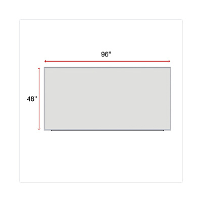 Universal Deluxe Melamine Dry Erase Board, 96 x 48, Melamine White Surface, Silver Anodized Aluminum Frame (UNV43627)