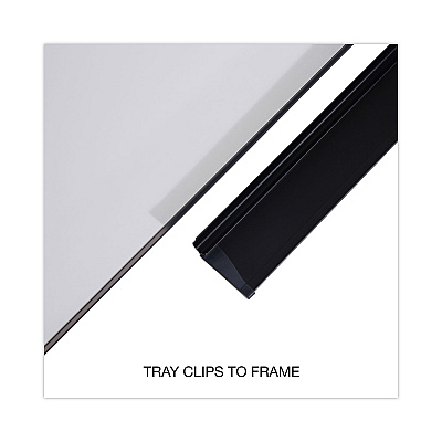 Universal Design Series Deluxe Dry Erase Board, 36 x 24, White Surface, Black Anodized Aluminum Frame (UNV43628)