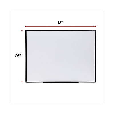 Universal Design Series Deluxe Dry Erase Board, 48 x 36, White Surface, Black Anodized Aluminum Frame (UNV43629)