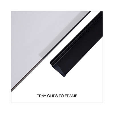 Universal Design Series Deluxe Dry Erase Board, 48 x 36, White Surface, Black Anodized Aluminum Frame (UNV43629)