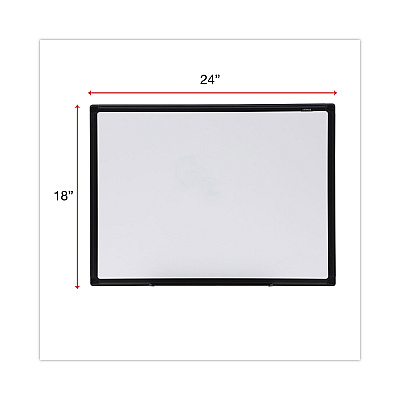 Universal Design Series Deluxe Dry Erase Board, 24 x 18, White Surface, Black Anodized Aluminum Frame (UNV43630)