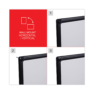 Universal Design Series Deluxe Dry Erase Board, 24 x 18, White Surface, Black Anodized Aluminum Frame (UNV43630)