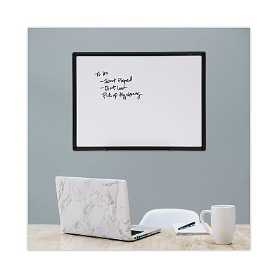 Universal Design Series Deluxe Dry Erase Board, 24 x 18, White Surface, Black Anodized Aluminum Frame (UNV43630)