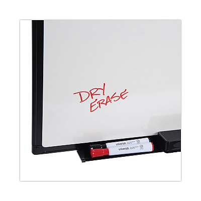 Universal Design Series Deluxe Dry Erase Board, 24 x 18, White Surface, Black Anodized Aluminum Frame (UNV43630)