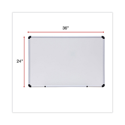 Universal Modern Melamine Dry Erase Board with Aluminum Frame, 36 x 24, White Surface (UNV43723)