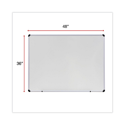 Universal Modern Melamine Dry Erase Board with Aluminum Frame, 48 x 36, White Surface (UNV43724)
