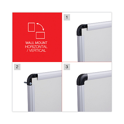 Universal Modern Melamine Dry Erase Board with Aluminum Frame, 48 x 36, White Surface (UNV43724)