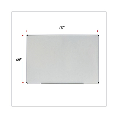 Universal Modern Melamine Dry Erase Board with Aluminum Frame, 72 x 48, White Surface (UNV43725)