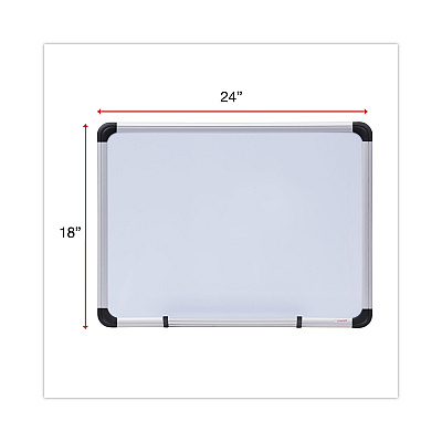 Universal Magnetic Steel Dry Erase Marker Board, 24 x 18, White Surface, Aluminum/Plastic Frame (UNV43732)