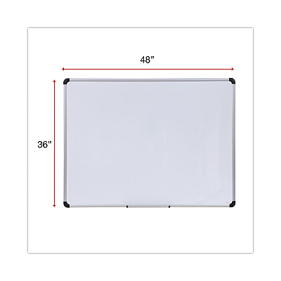Universal Magnetic Steel Dry Erase Marker Board, 48 x 36, White Surface, Aluminum/Plastic Frame (UNV43734)