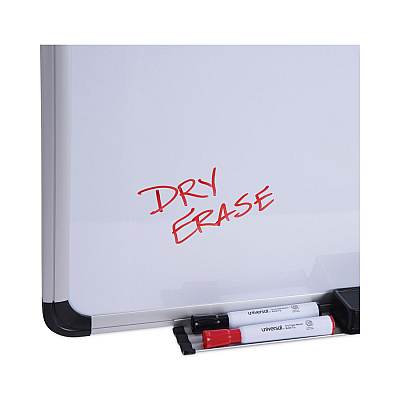 Universal Magnetic Steel Dry Erase Marker Board, 48 x 36, White Surface, Aluminum/Plastic Frame (UNV43734)