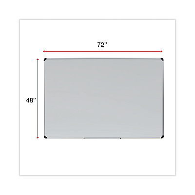 Universal Magnetic Steel Dry Erase Marker Board, 72 x 48, White Surface, Aluminum/Plastic Frame (UNV43735)