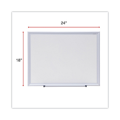Universal Deluxe Melamine Dry Erase Board, 24 x 18, Melamine White Surface, Silver Aluminum Frame (UNV44618)
