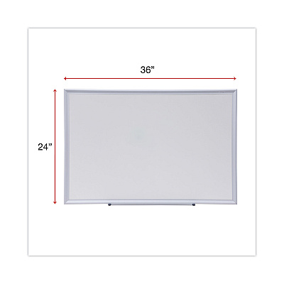 Universal Deluxe Melamine Dry Erase Board, 36 x 24, Melamine White Surface, Silver Aluminum Frame (UNV44624)