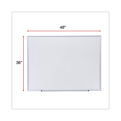 Universal Deluxe Melamine Dry Erase Board, 48 x 36, Melamine White Surface, Silver Aluminum Frame (UNV44636)