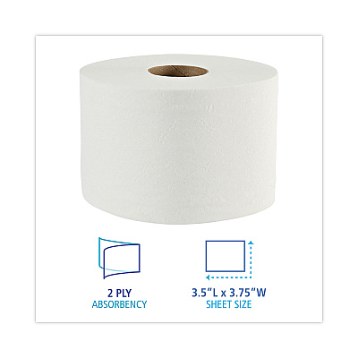 Boardwalk Green Xtra Controlled Bath Tissue, OptiCore, Septic Safe, 2-Ply, White, 1,000/Roll, 36 Rolls/Carton (BWK45XTRA)