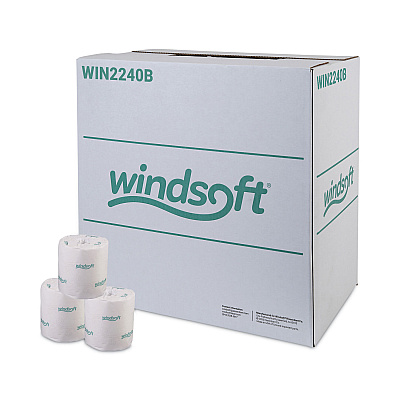 Windsoft Bath Tissue, Septic Safe, Individually Wrapped Rolls, 2-Ply, White, 500 Sheets/Roll, 96 Rolls/Carton (WIN2240B)