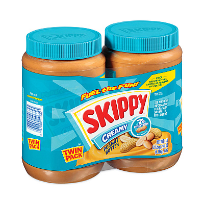 SKIPPY Creamy Peanut Butter, 48 oz Jar, 2/Pack (GRR22000483)