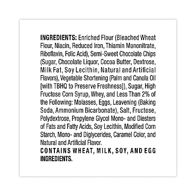 Grandma's Homestyle Chocolate Chip Cookies, 2.5 oz Pack, 2 Cookies/Pack, 60 Packs/Carton (GRR29500060)