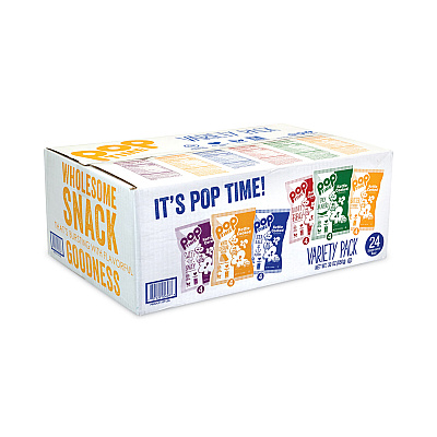 popTIME Kettle Cooked Popcorn Variety Pack, Assorted Flavors, 1 oz Bag, 24/Carton (GRR20902646)